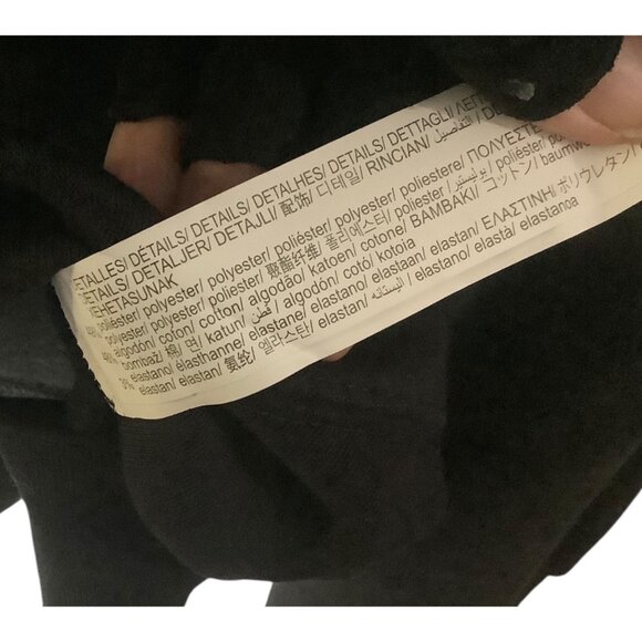 Zara Women Large Black Boxy Crop Sweatshirt Soft Comfy Pullover Basics - Picture 3 of 7